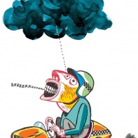 José Feitor - ilustração para jornal Cascais Submerso&quot; 